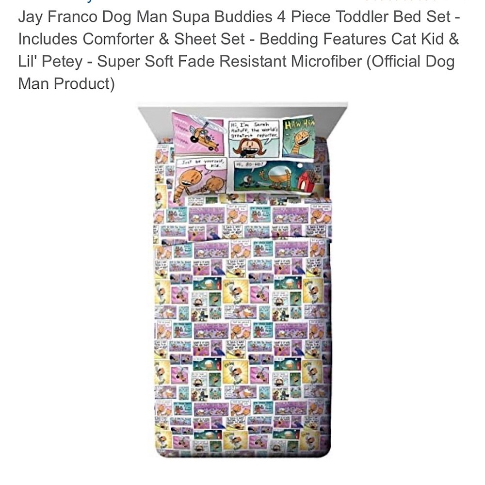 Dog Man Jay Franco Supa Buddies Toddler Bed Set - Multicolor
